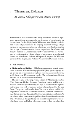 4 Whitman and Dickinson