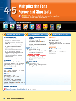 Multiplication Fact Power and Shortcuts
