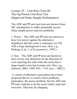Lecture 25 &ndash; Unit Root Tests III