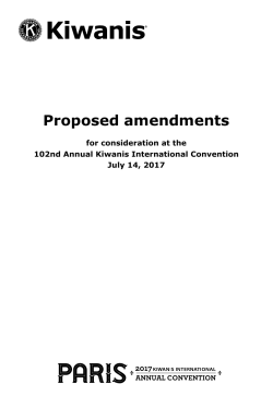 Proposed amendments - Kiwanis International