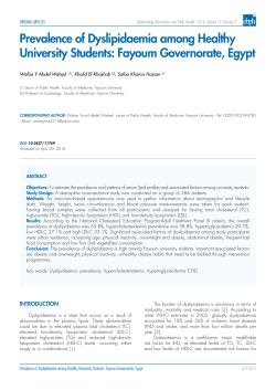 Prevalence of Dyslipidaemia among Healthy University Students