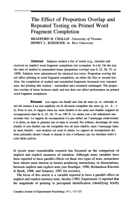 The Effect of Proportion Overlap and Repeated