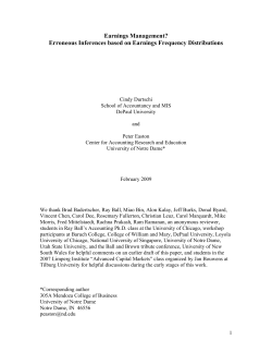 Earnings Management? - Center for Accounting Research and