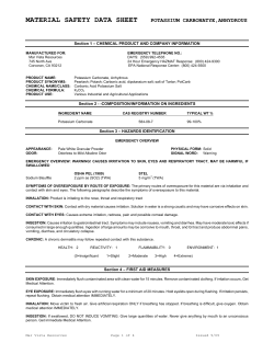 Potassium Carbonate Anhydrous - MSDS