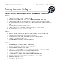 Reading Questions: Huxley (1)