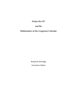 Friday the 13th and the Mathematics of the Gregorian Calendar