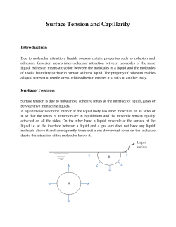 Surface Tension and Capillarity