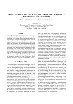 MODELLING THE 3D POSE OF A HUMAN ARM