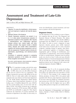 Assessment and Treatment of Late-Life Depression