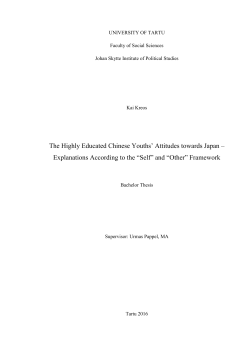 The Highly Educated Chinese Youths` Attitudes towards Japan