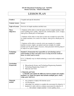LESSON PLAN - Simple Machines