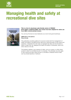 Managing health and safety at recreational dive sites HSG240