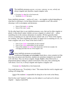 The indefinite pronouns anyone, everyone, someone, no
