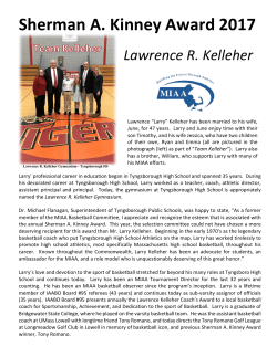 Sherman A. Kinney Award 2017