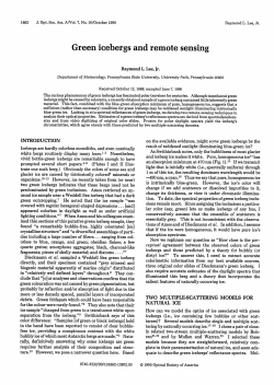 Green icebergs and remote sensing