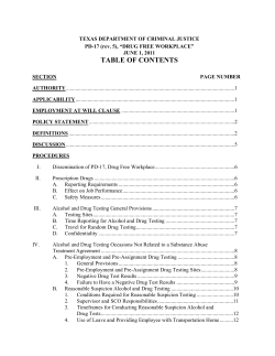 PD-17, Drug Free Workplace - Texas Department of Criminal Justice