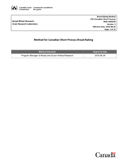 Method for Canadian Short Process Bread Baking 2016-08-29