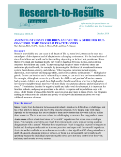 assessing stress in children and youth: a guide for out