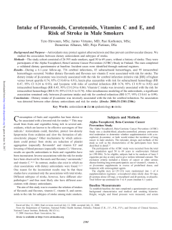 Intake of Flavonoids, Carotenoids, Vitamins C and E, and