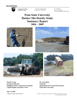 Bunker Silo Density Study Summary Report 2004-2005
