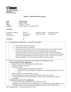 Off-Leash Area Public Information Update Session