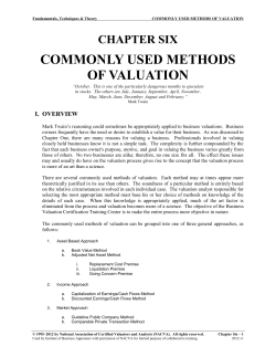 commonly used methods of valuation