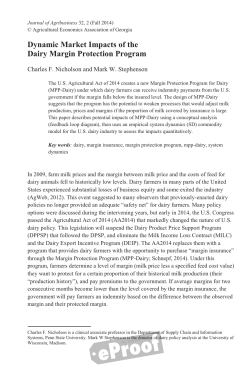 Dynamic Market Impacts of the Dairy Margin Protection
