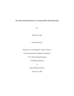 The Status of Moral Emotions