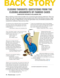 Back Story: Closing Thoughts: Quotations from