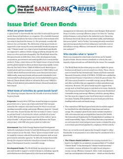 Issue Brief: Green Bonds
