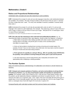 Mathematics | Grade 6 Ratios and Proportional Relationship​s The
