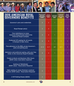 2016 AMERICAN ROYAL GOVERNORS BENEFITS