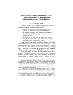 High Crimes, Treason, and Chicken Theft: &ldquo;Infamous Crimes&rdquo; in