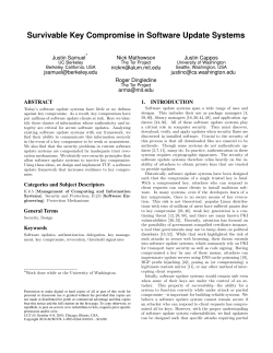 Survivable Key Compromise in Software Update Systems