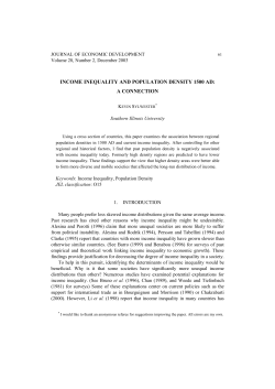 income inequality and population density 1500 ad: a connection