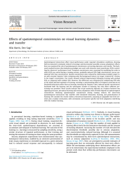 Effects of spatiotemporal consistencies on visual learning dynamics