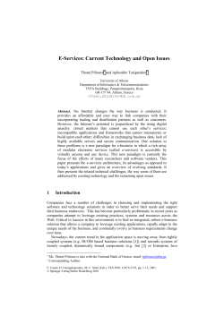E-Services: Current Technology and Open Issues