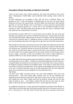 Secondary School Assembly on Winston Churchill