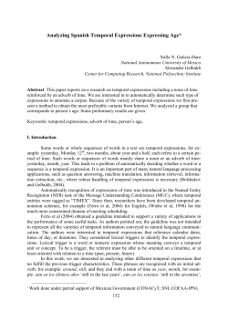 Analyzing Spanish Temporal Expressions Expressing Age*