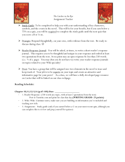 The Catcher in the Rye Assignment Tracker Study Guide: To be
