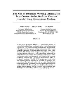 The Use of Dynamic Writing Information in a Connectionist On