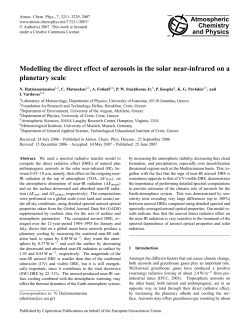 Modelling the direct effect of aerosols in the solar near