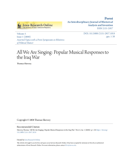All We Are Singing: Popular Musical Responses to the Iraq War