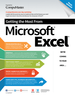 Getting the Most From Microsoft Excel