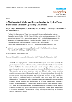 A Mathematical Model and Its Application for Hydro Power Units