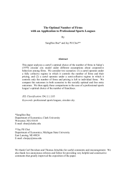 The Optimal Number of Firms in Professional Sports Leagues