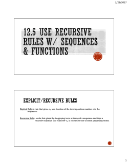 Explicit Rule: a rule that gives as a function of the term`s position