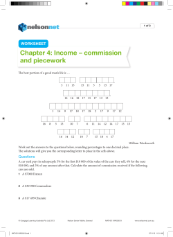 Chapter 4: Income – commission and piecework