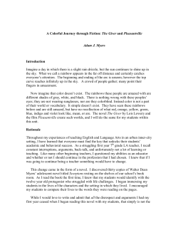 09.01.07: A Colorful Journey through Fiction: The Giver