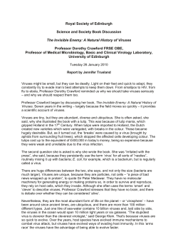 A Natural History of Viruses Professor Dorot